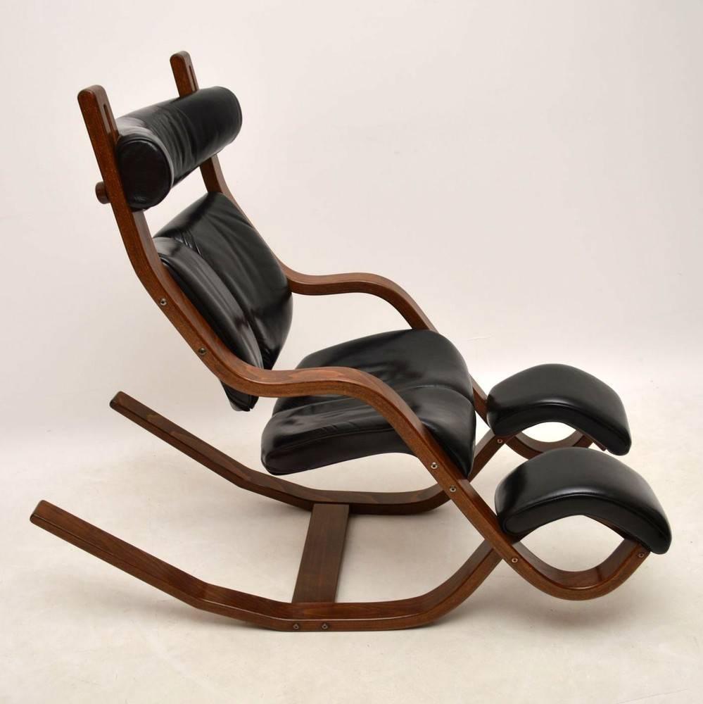 Leather And Bentwood Gravity Balans Armchair By Peter Opsvik For