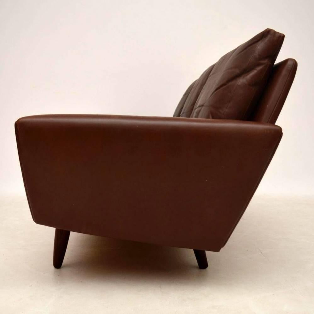 Rosewood Danish Retro Leather 64 Sofa by Gustav Thams, Vintage, 1960s