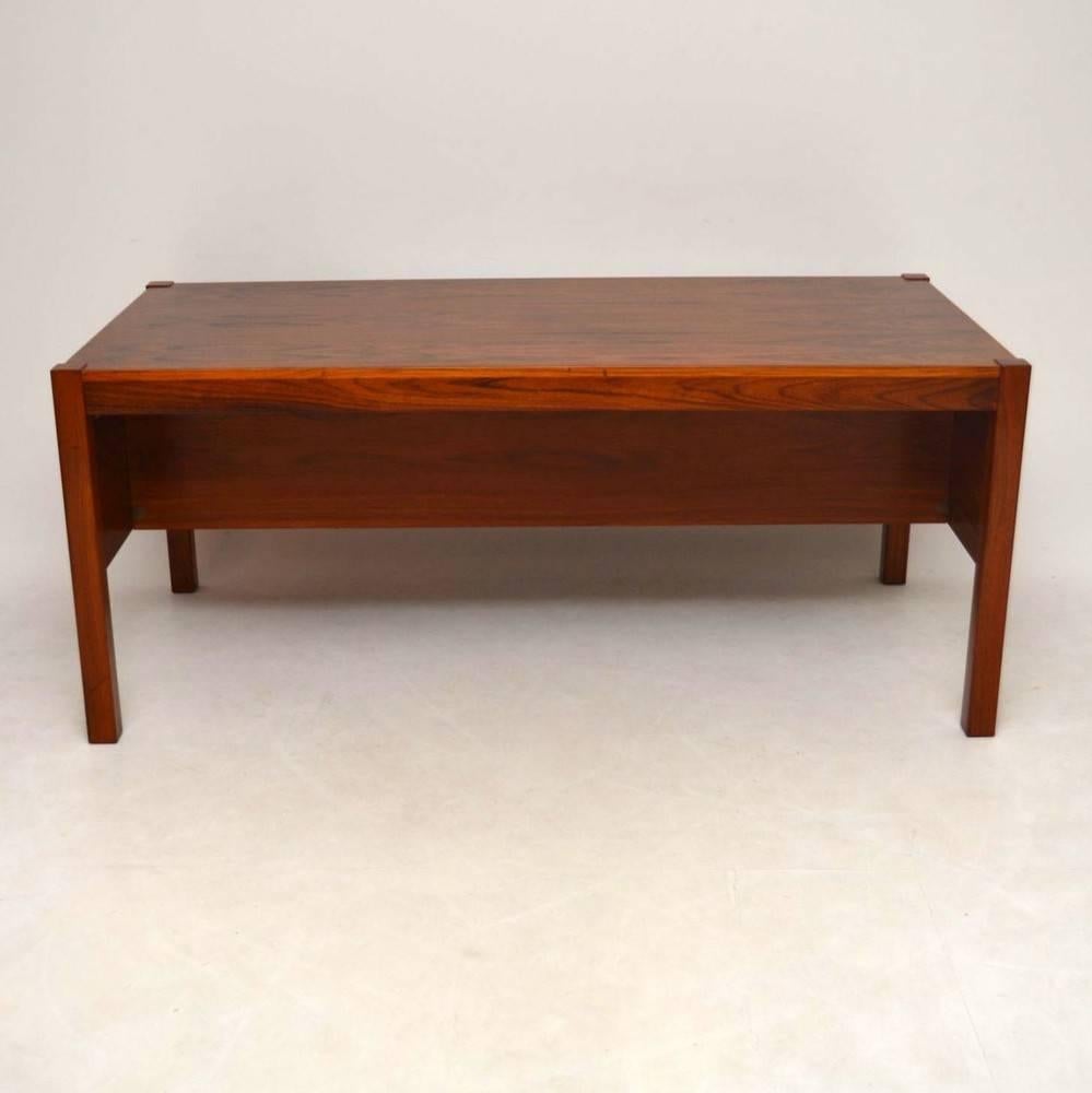 Danish Retro Rosewood Executive Desk Vintage, 1960s 5