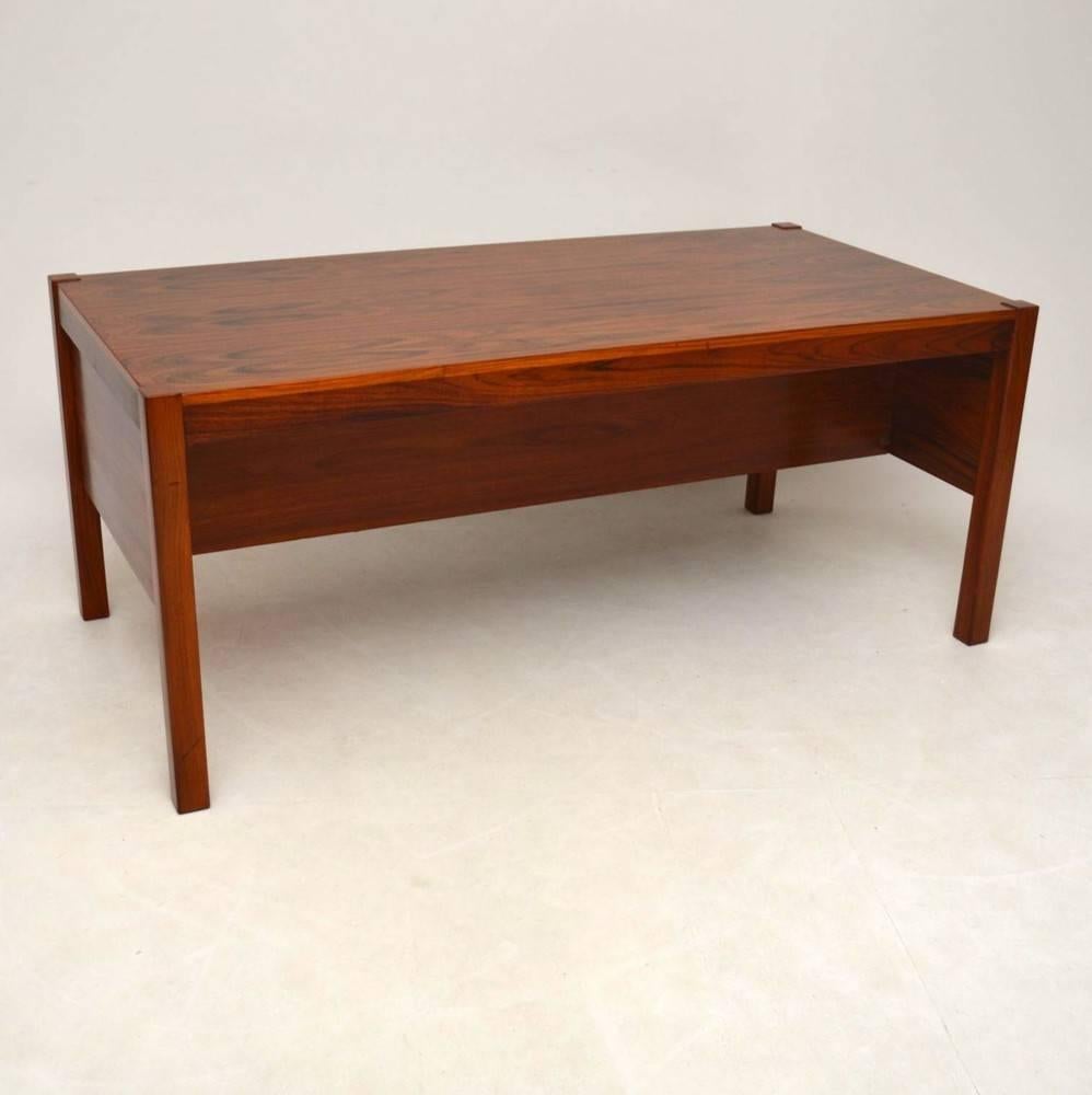 Danish Retro Rosewood Executive Desk Vintage, 1960s 6