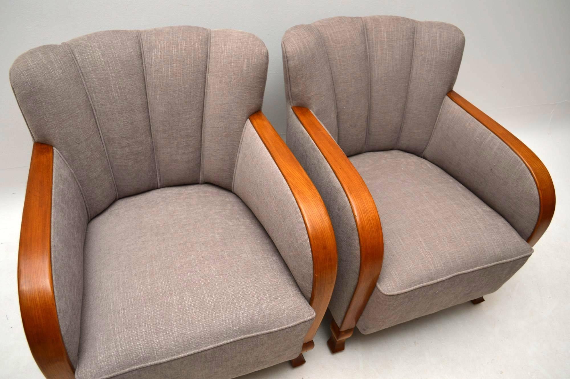 Pair of Swedish Art Deco Upholstered Armchairs 2