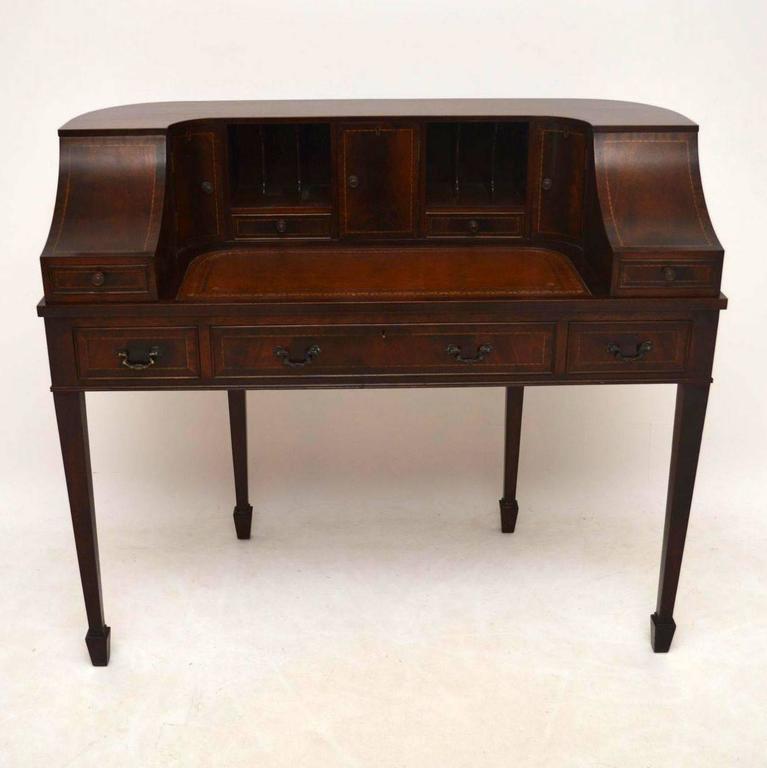 Antique Sheraton Style Mahogany Carlton House Desk at 1stDibs