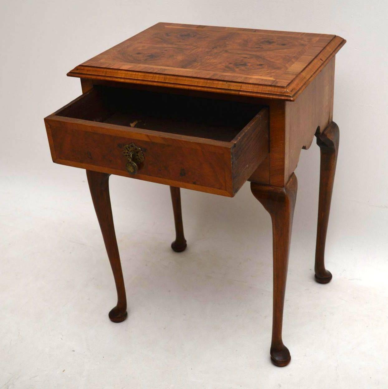 Late 19th Century Antique Burr Walnut Side Table