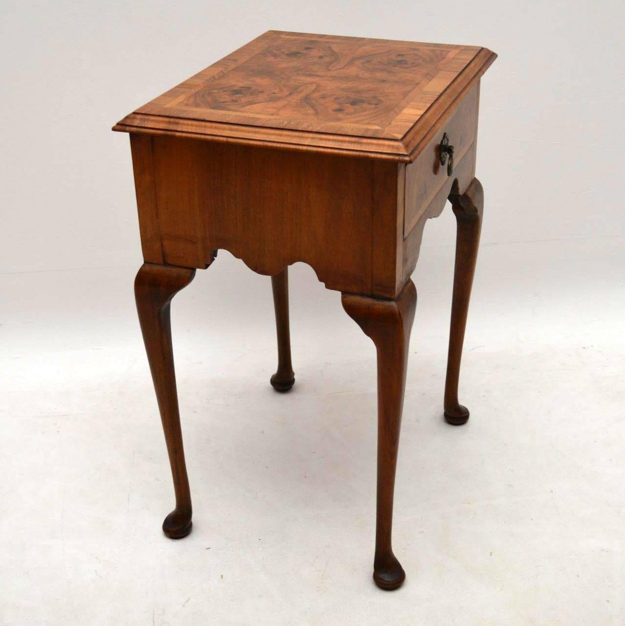 Antique Burr Walnut Side Table 1