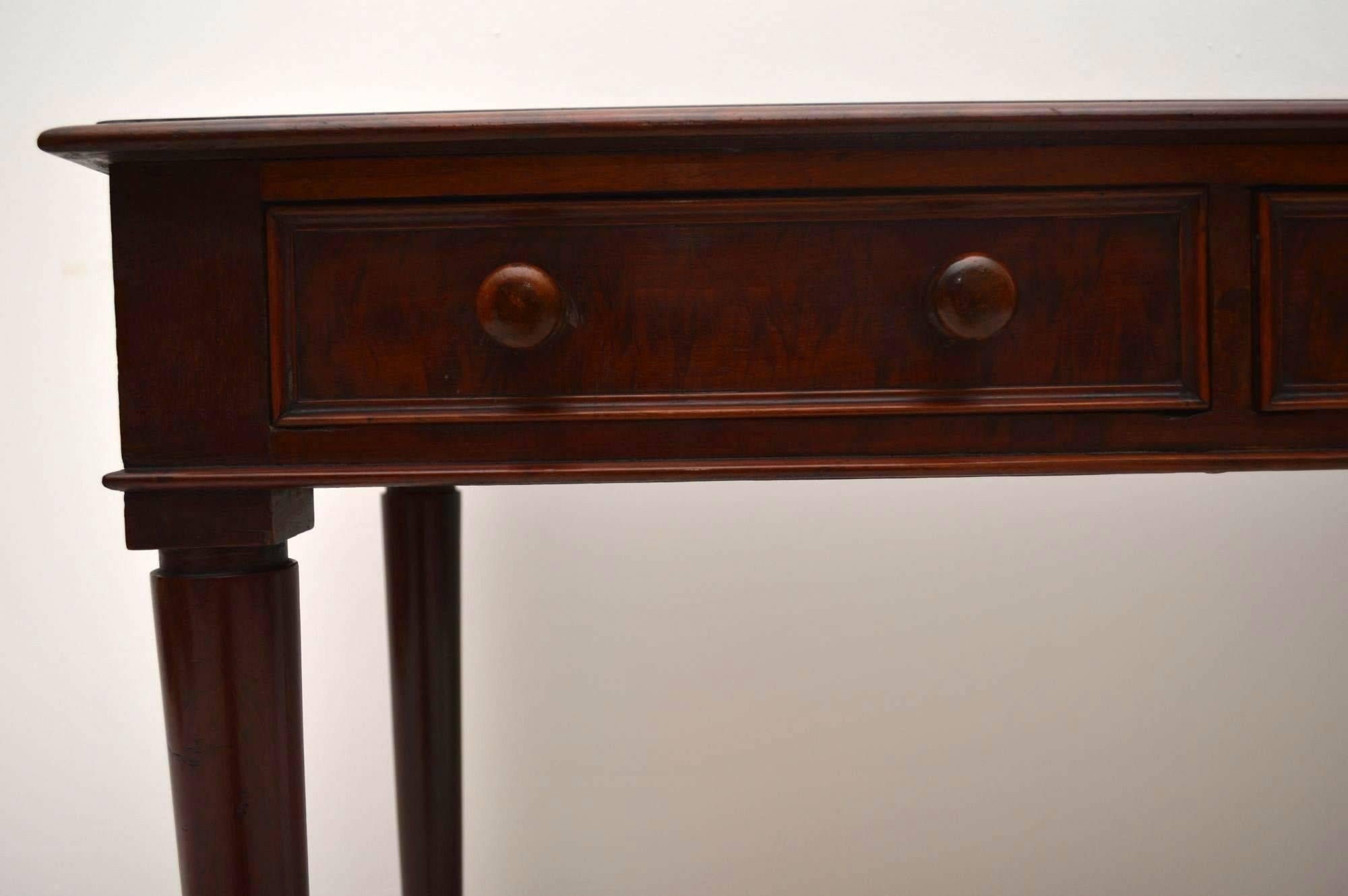 Mid-19th Century Antique Victorian Mahogany Leather Top Writing Table Desk