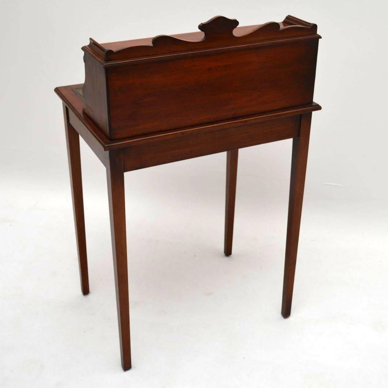 Late 19th Century Small Antique Victorian Mahogany Escritoire Desk