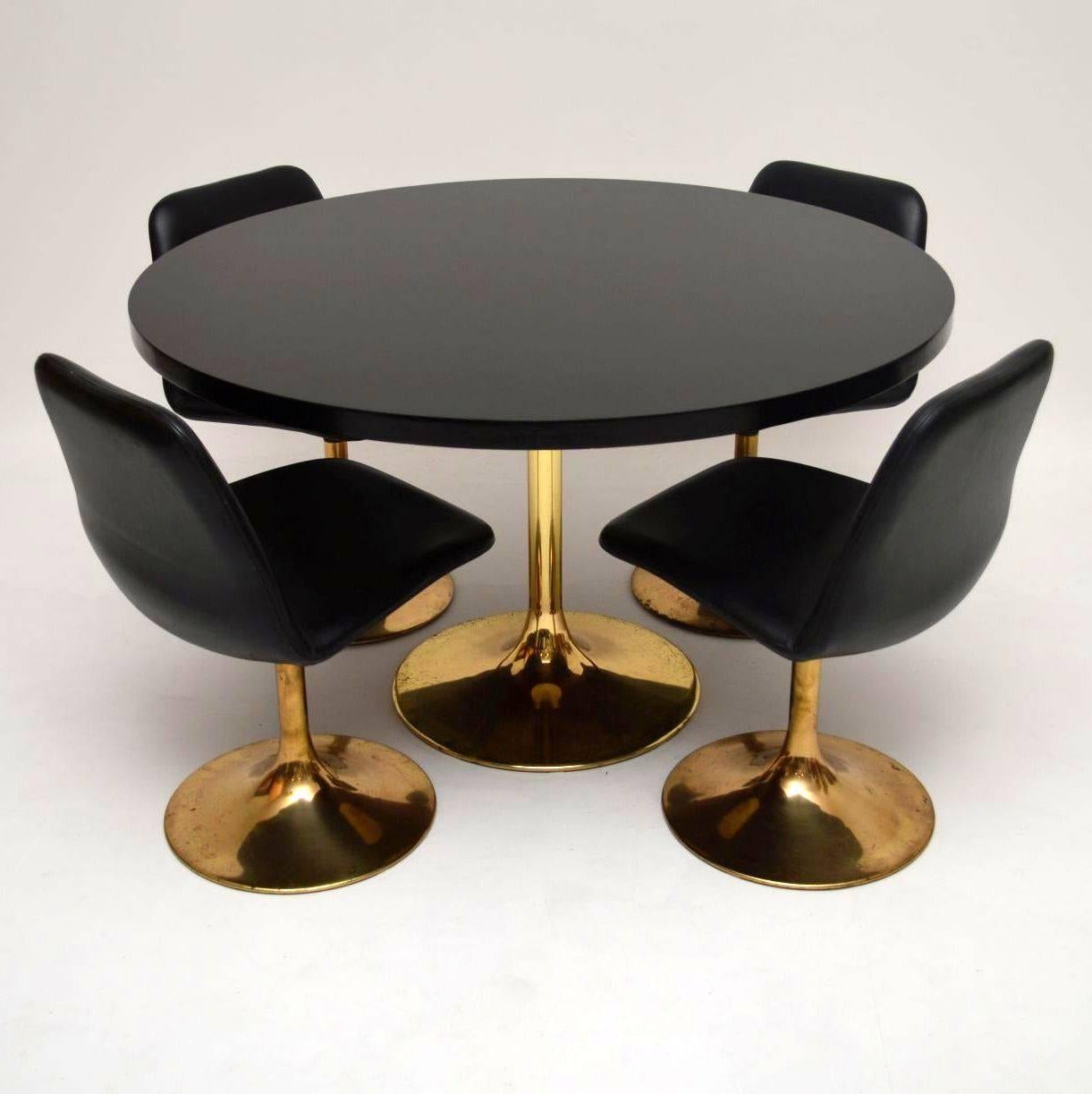 Ebonized Retro Swedish Dining Table and Chairs by Borje Johanson Vintage
