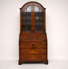 Antique Burr Walnut Bureau Bookcase