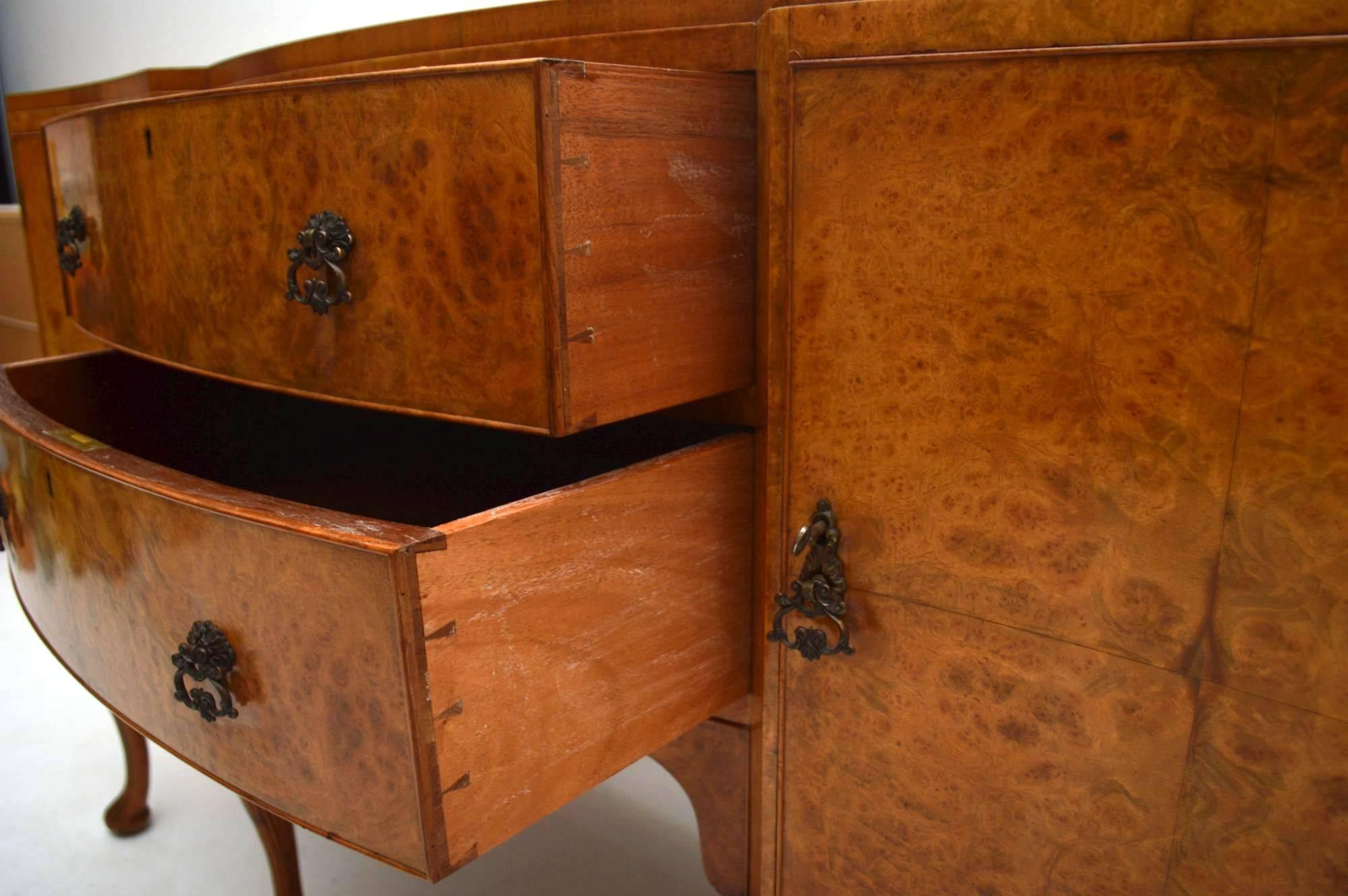Antique Walnut and Burr Maple Sideboard by Epstein In Excellent Condition In London, GB
