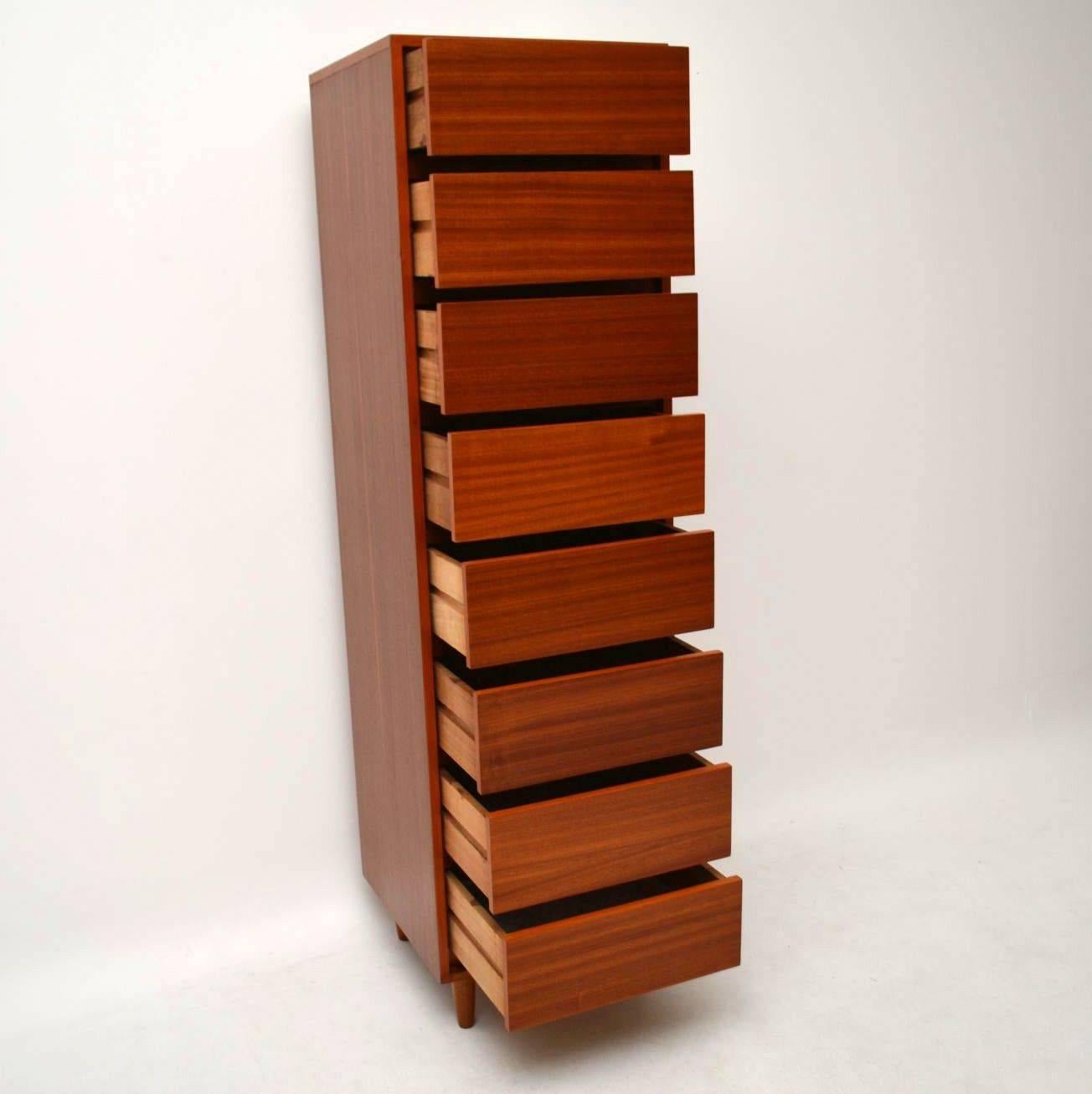 Retro Teak Tallboy Chest of Drawers Vintage In Excellent Condition In London, GB