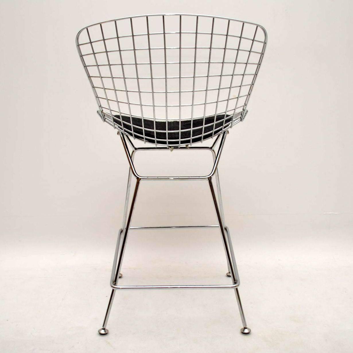 Mid-20th Century Set of Four Retro Wire Bar Stools by Harry Bertoia Vintage, 1960s