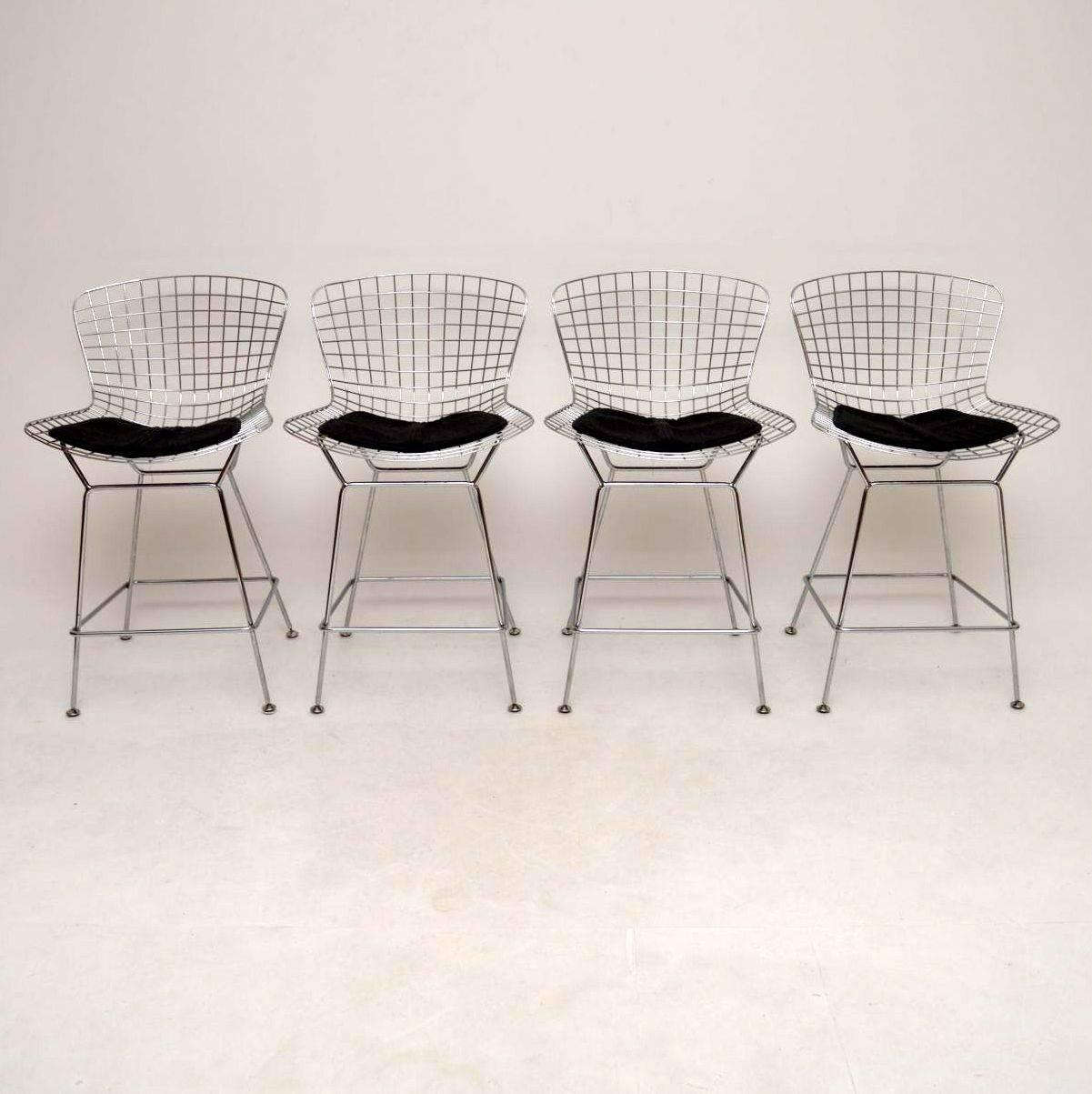 Set of Four Retro Wire Bar Stools by Harry Bertoia Vintage, 1960s 2