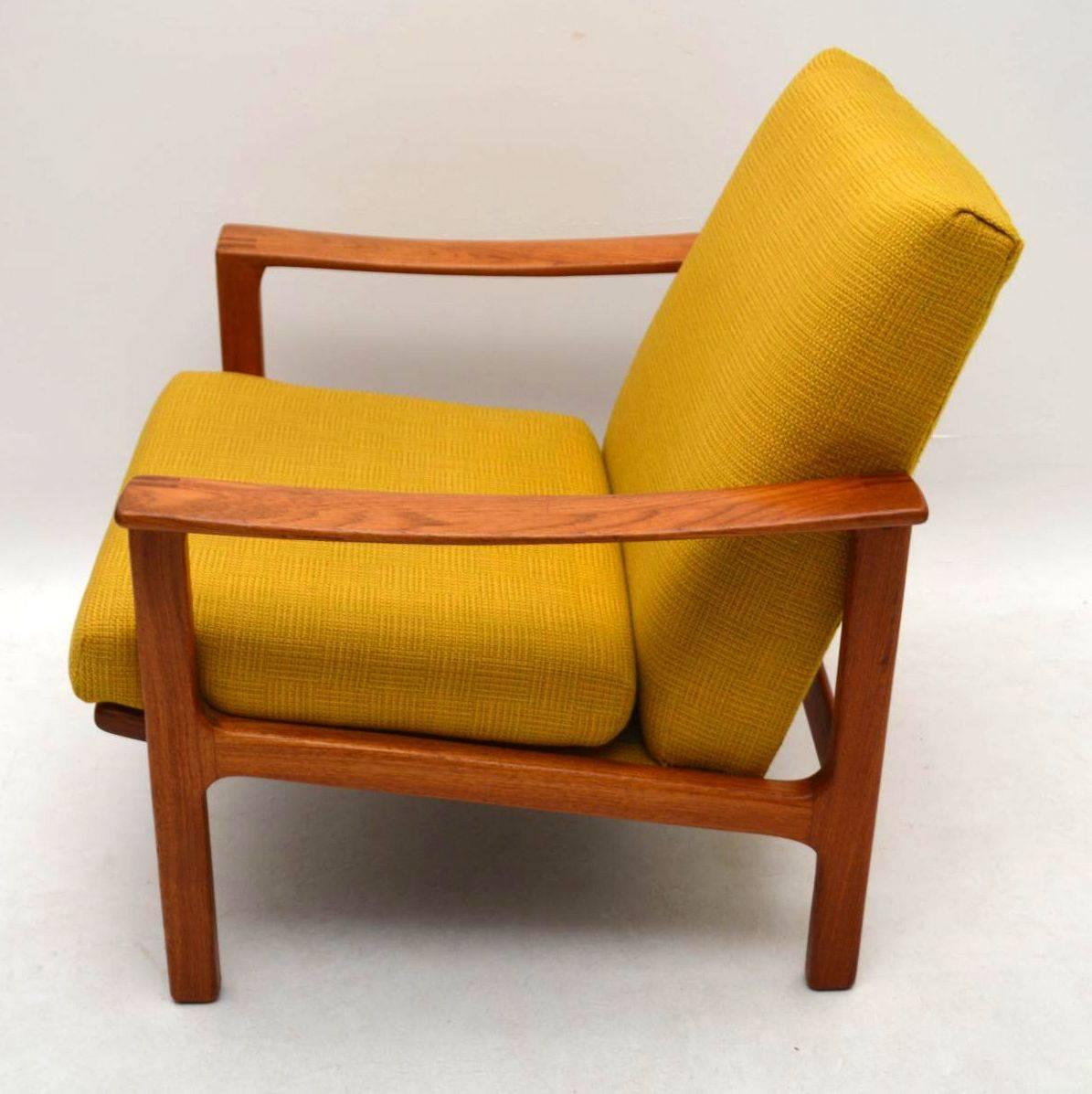 Mid-Century Modern Pair of Swedish Teak Retro Armchairs Vintage, 1960s