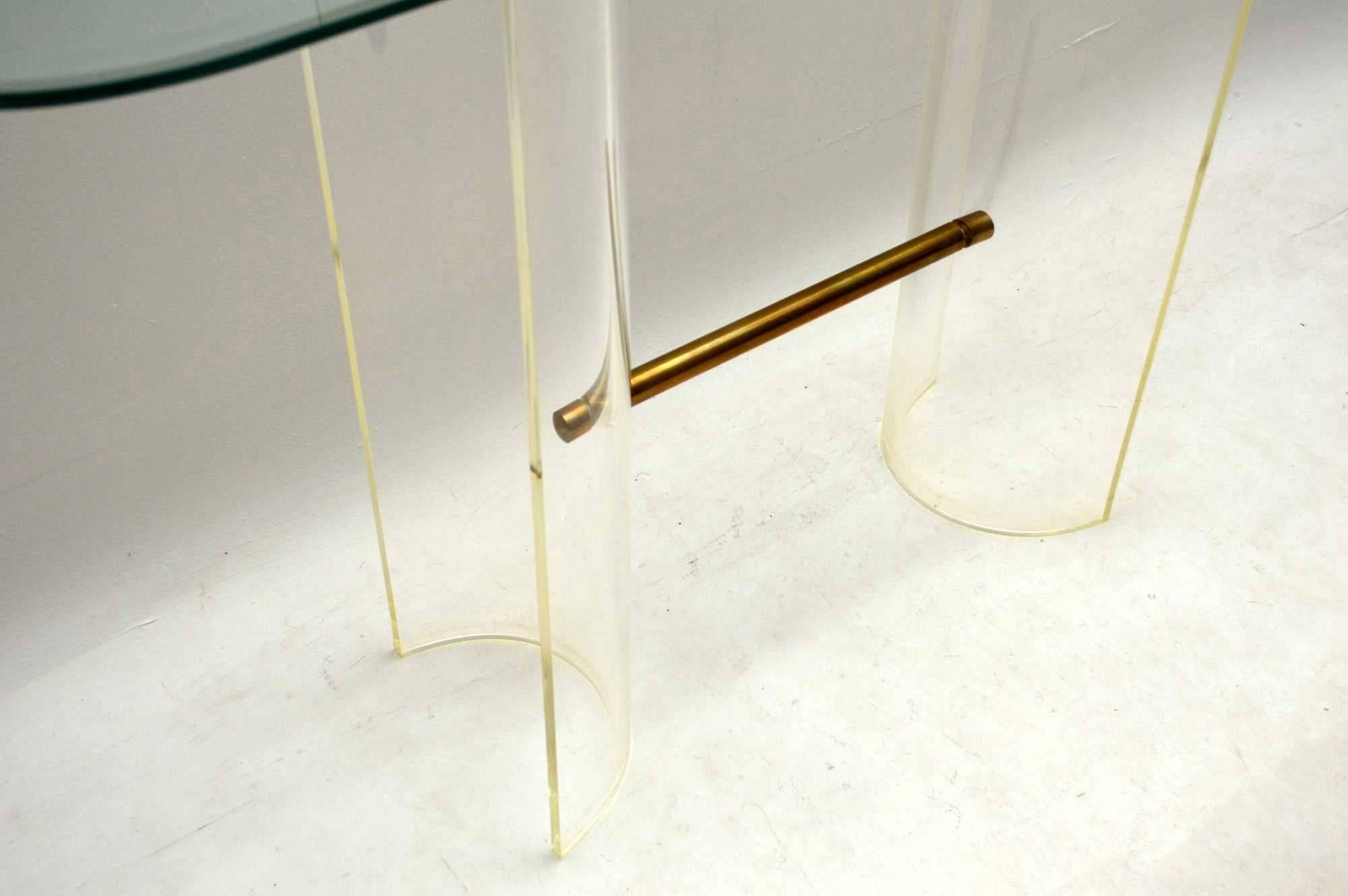 1970s Vintage Glass and Perspex Console Table 2