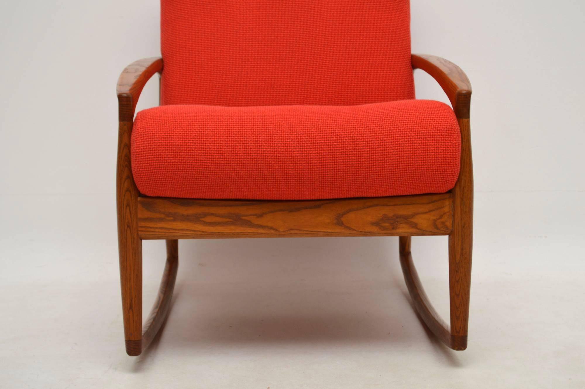 1960s Danish Vintage Paper Knife Rocking Armchair by Kai Kristiansen In Excellent Condition In London, GB
