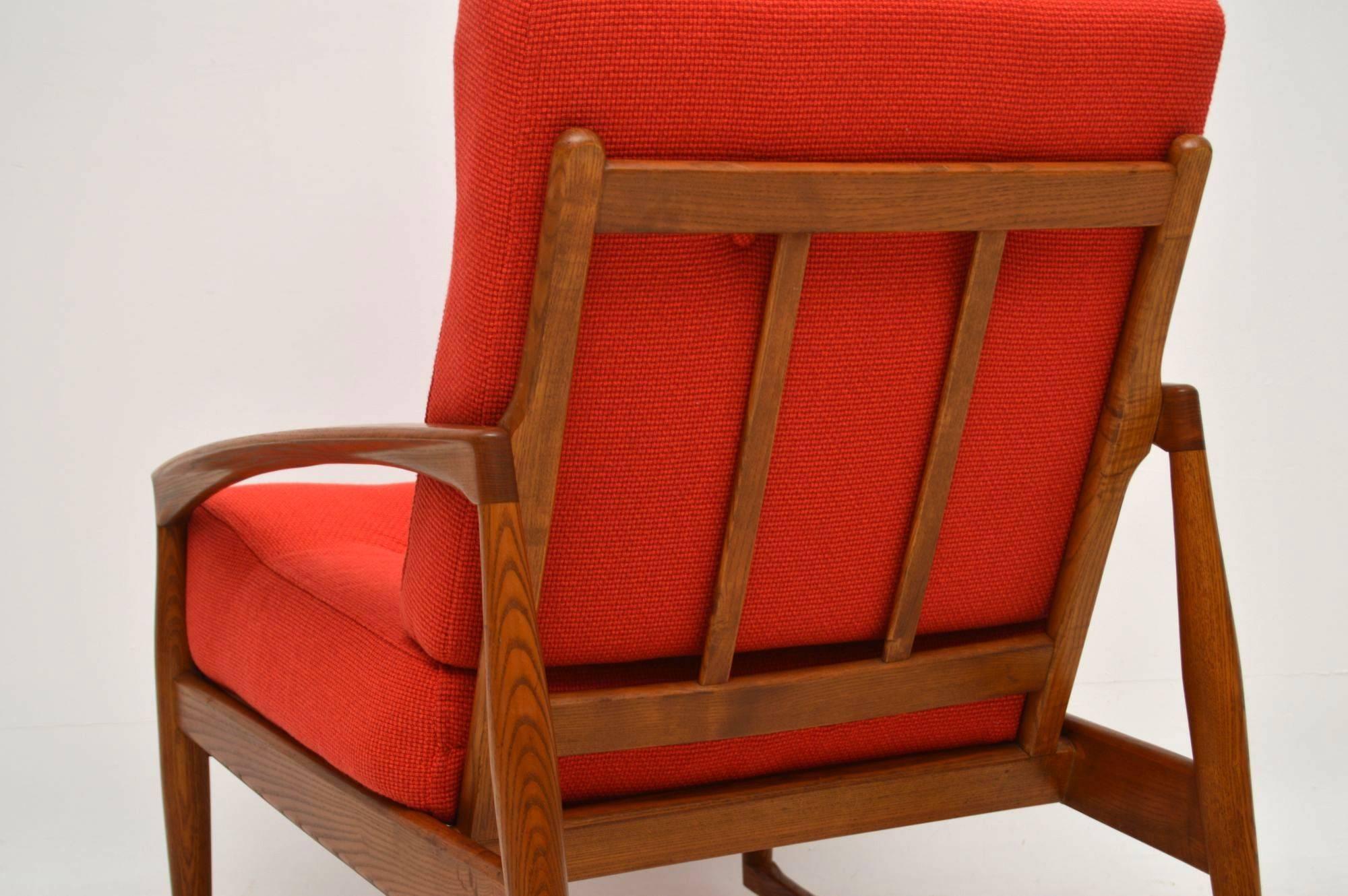 1960s Danish Vintage Paper Knife Rocking Armchair by Kai Kristiansen 3