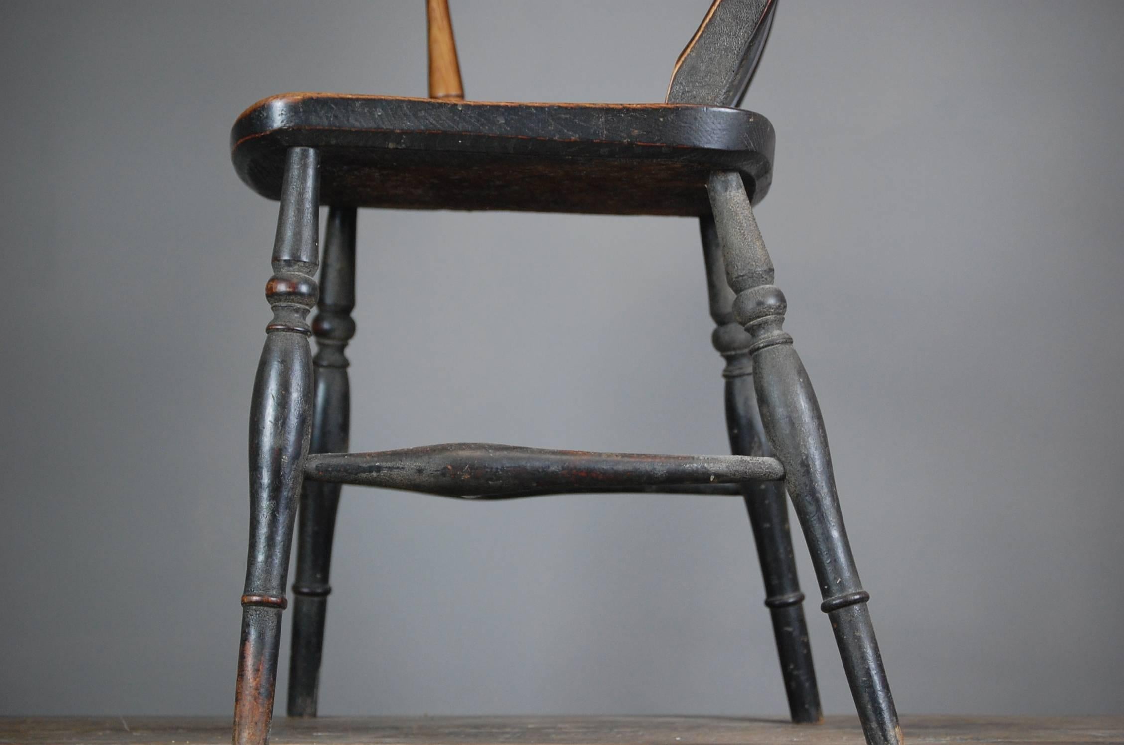 Late 19th Century One Armed Military Officers Windsor Chair 1