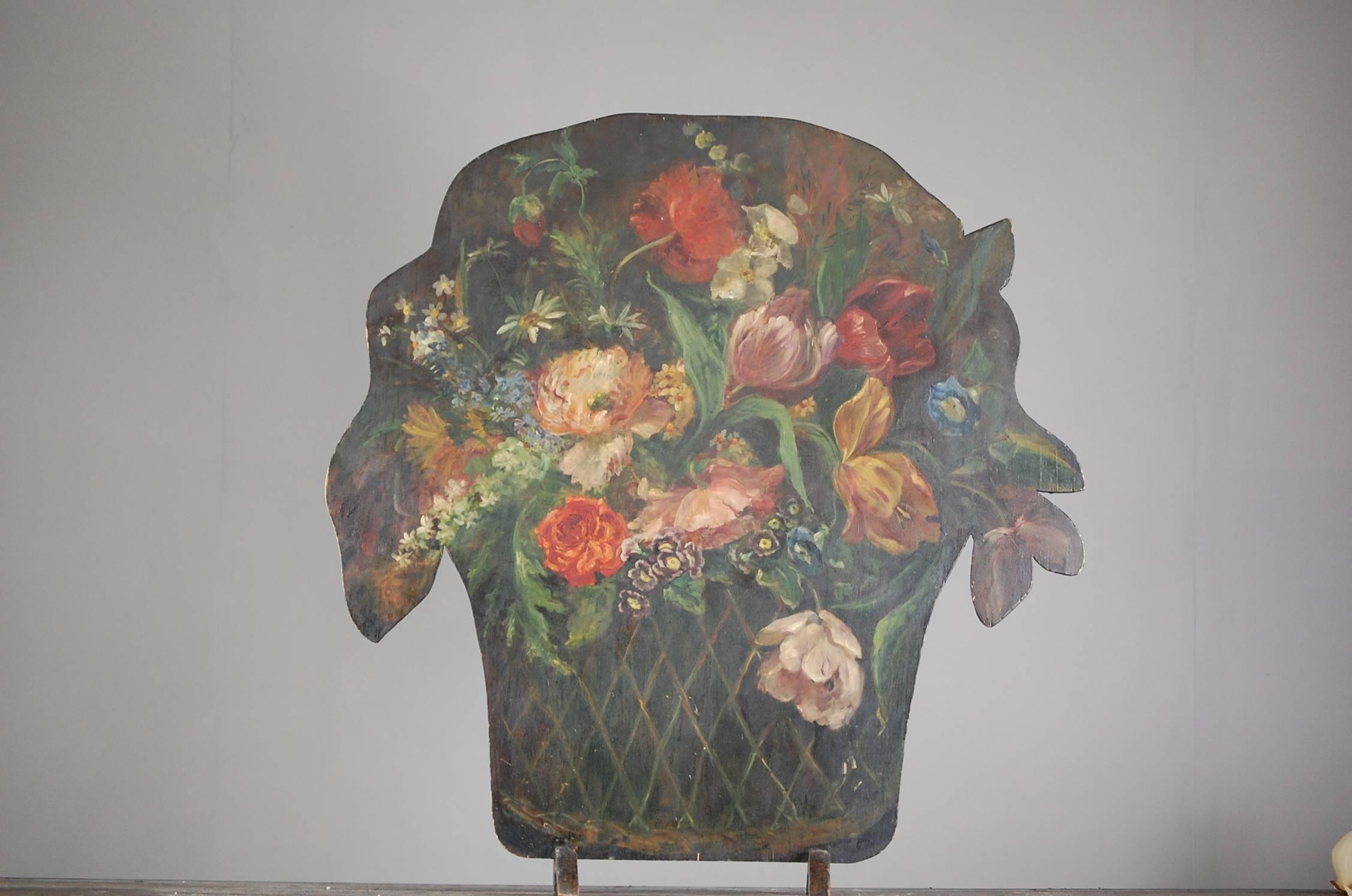 Edwardian Floral Basket Dummy Board In Good Condition In Pease pottage, West Sussex