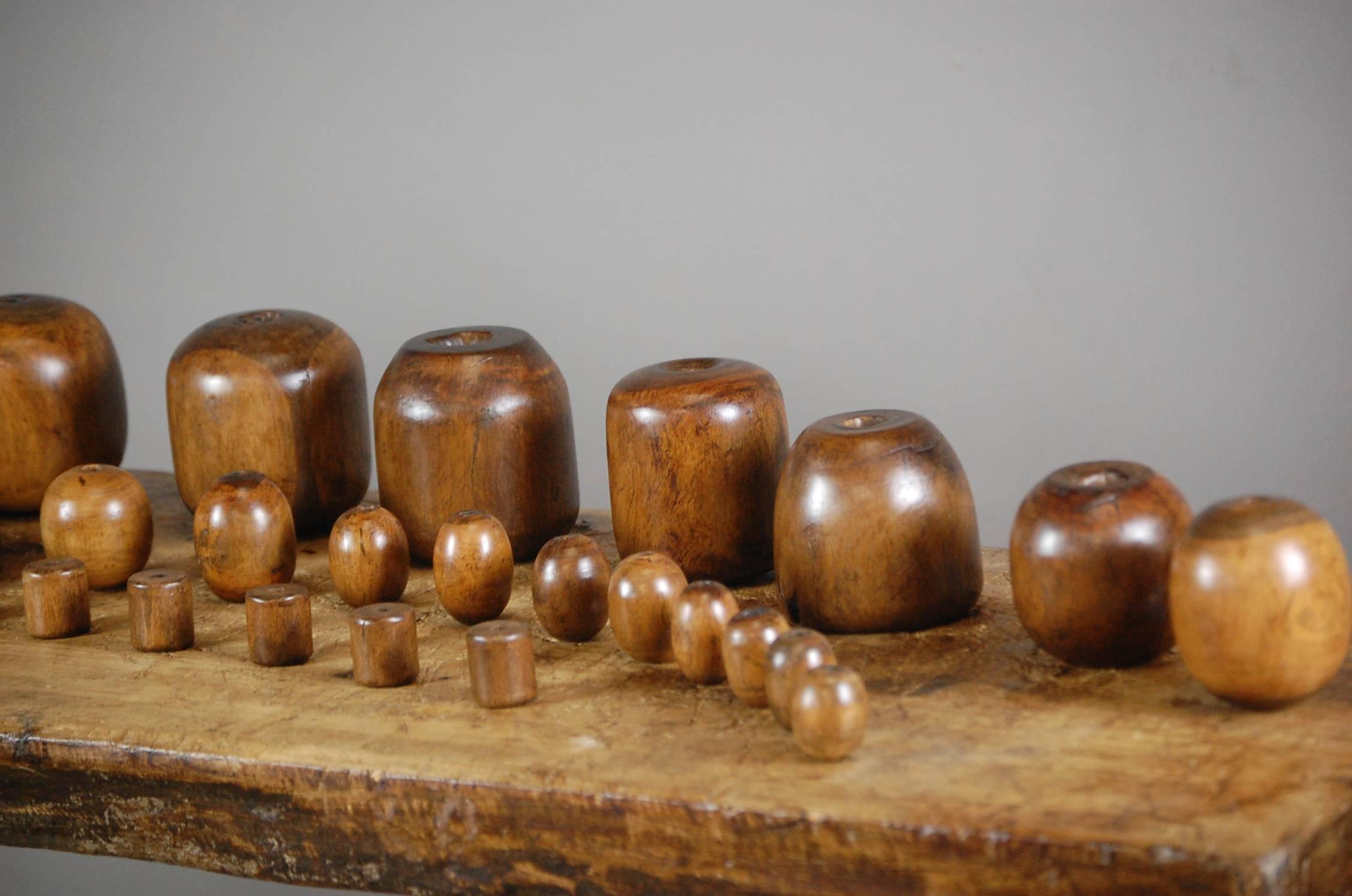 Collection of Lignum Vitae Plumbers Chogs and Bobbins 2