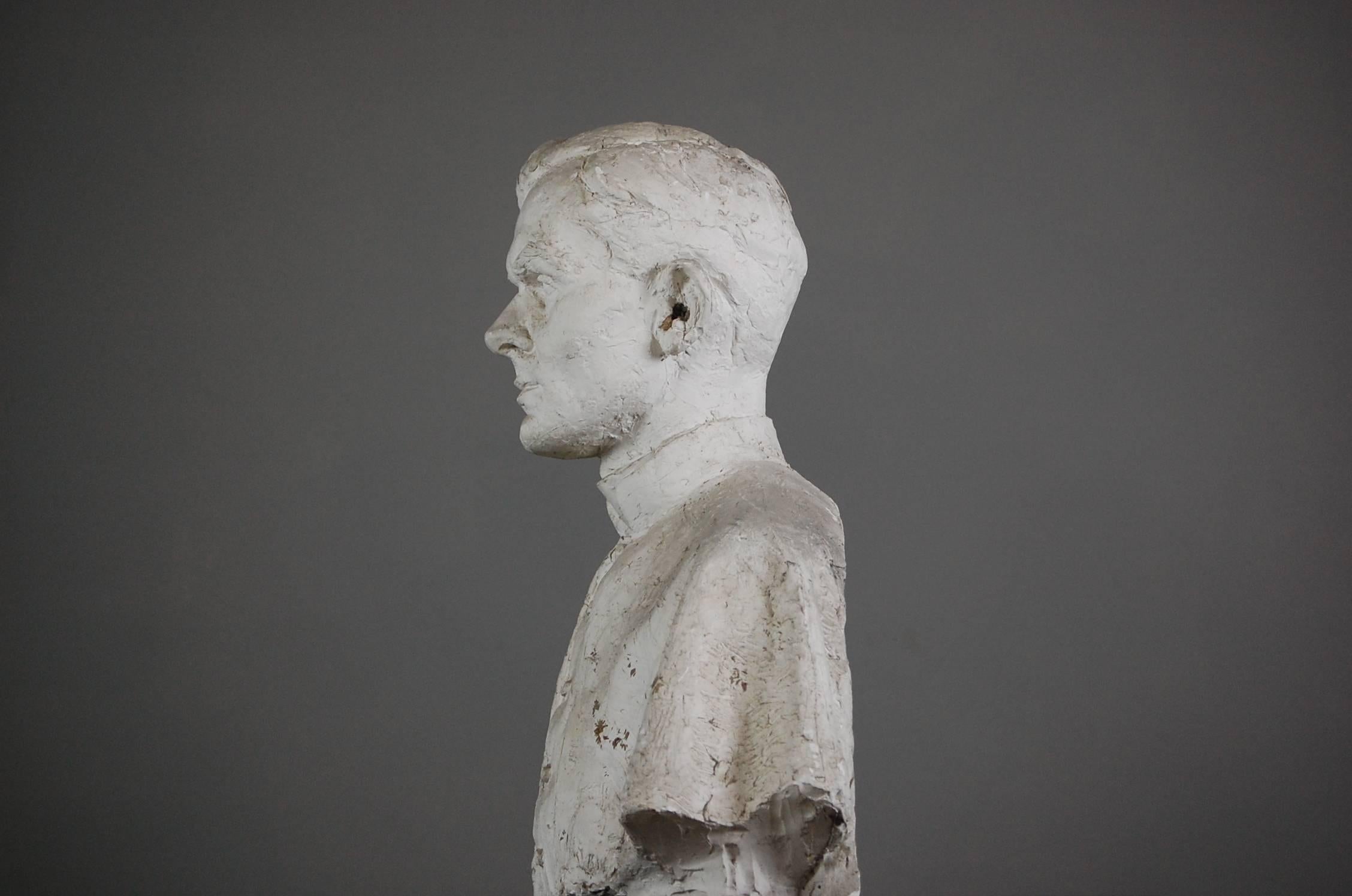 Early 20th Century Plaster Bust of Gentleman 3