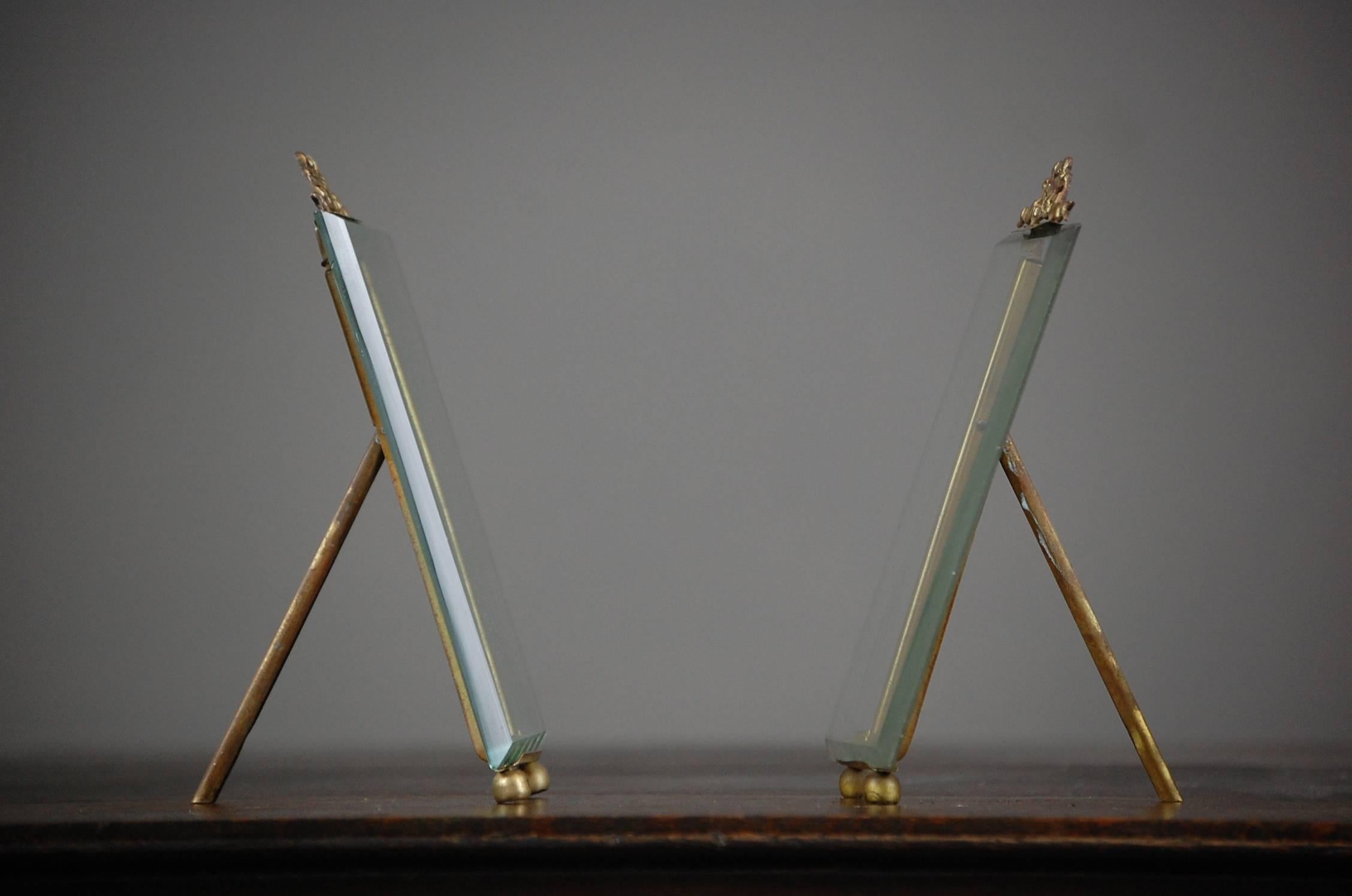 20th Century Pair of Original French Glass Picture Frames