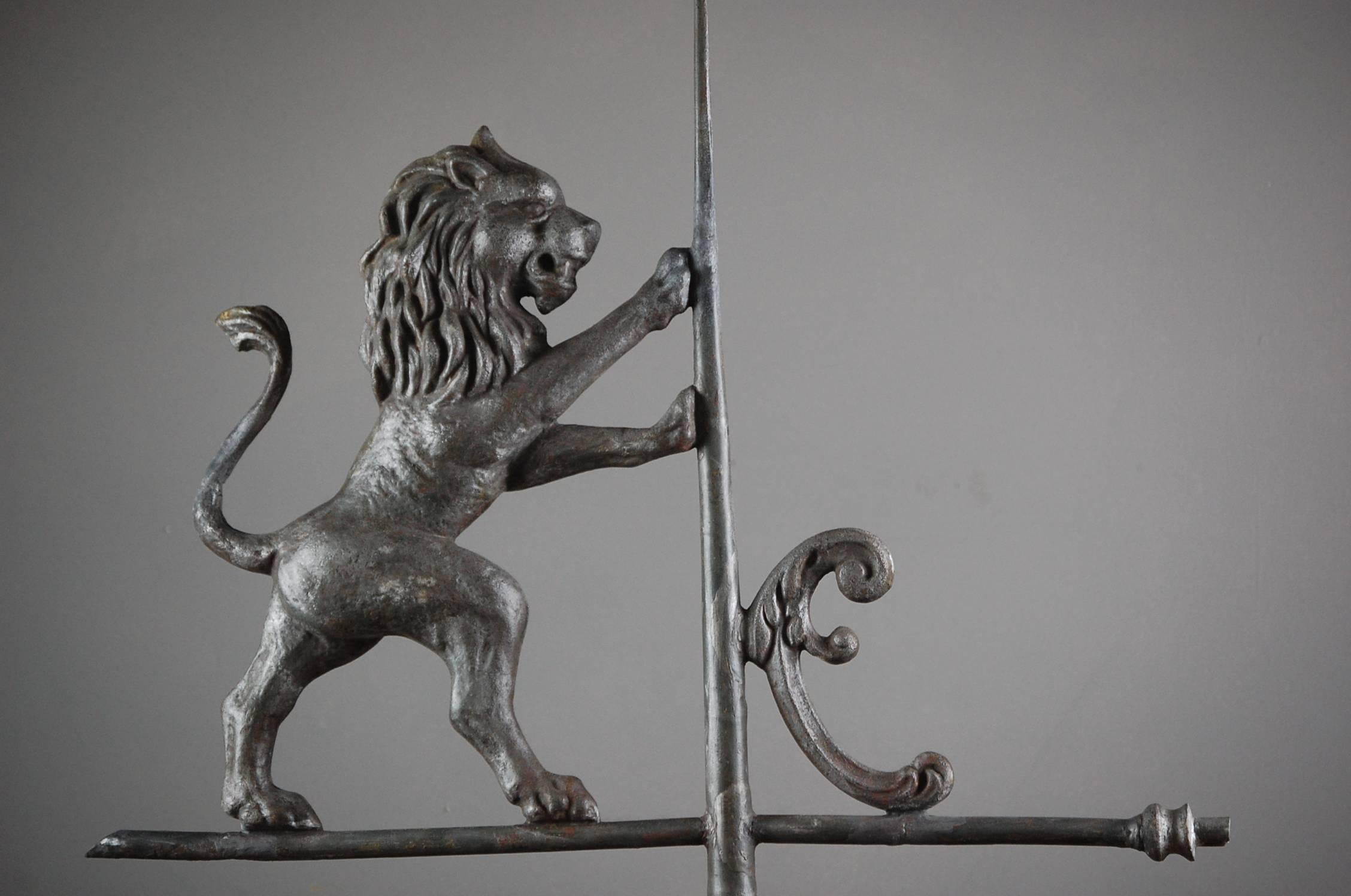 French Late 19th Century Full Bodied Lion Weathervane