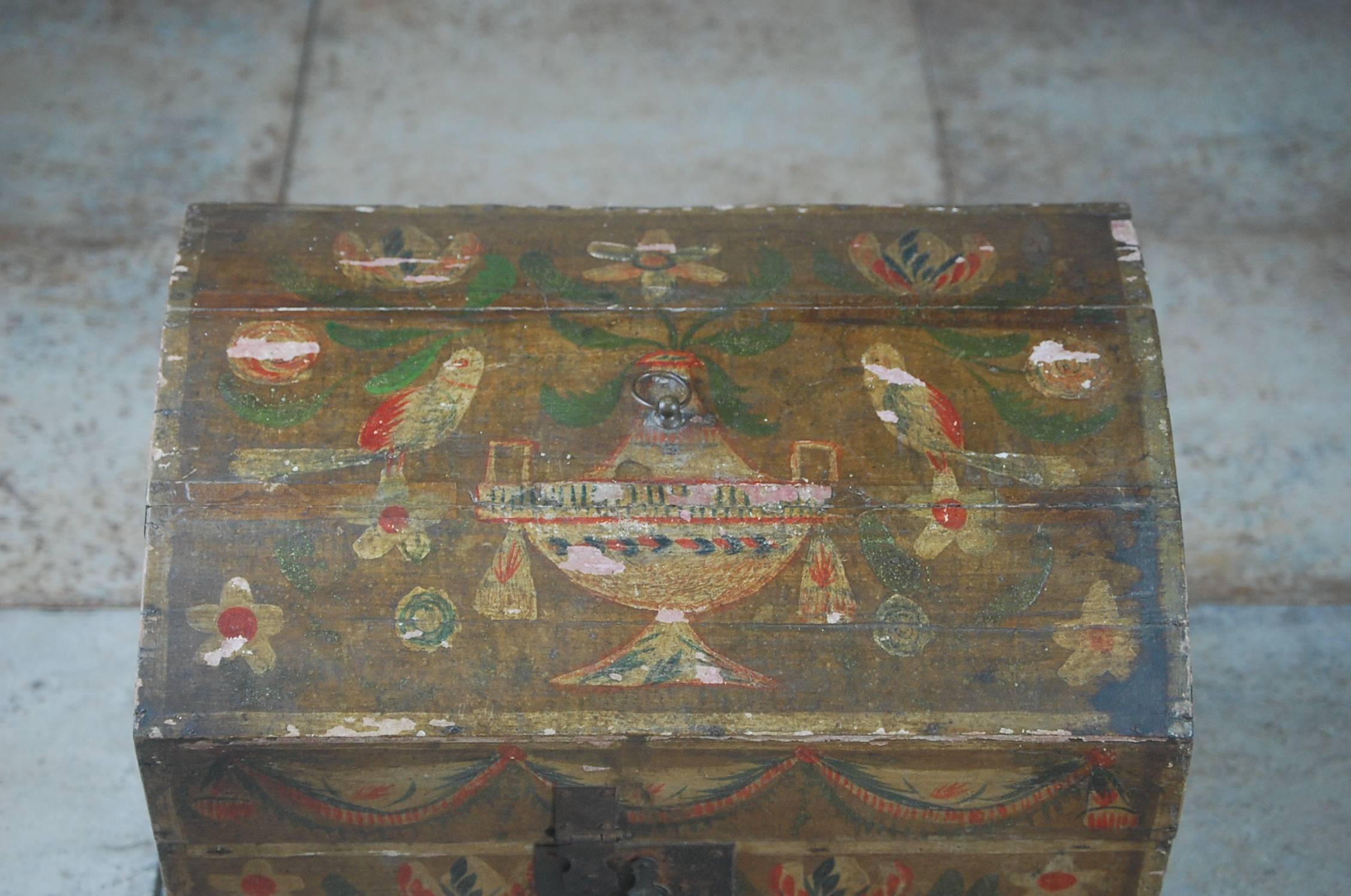 19th Century Naive French Marriage Chest In Good Condition In Pease pottage, West Sussex