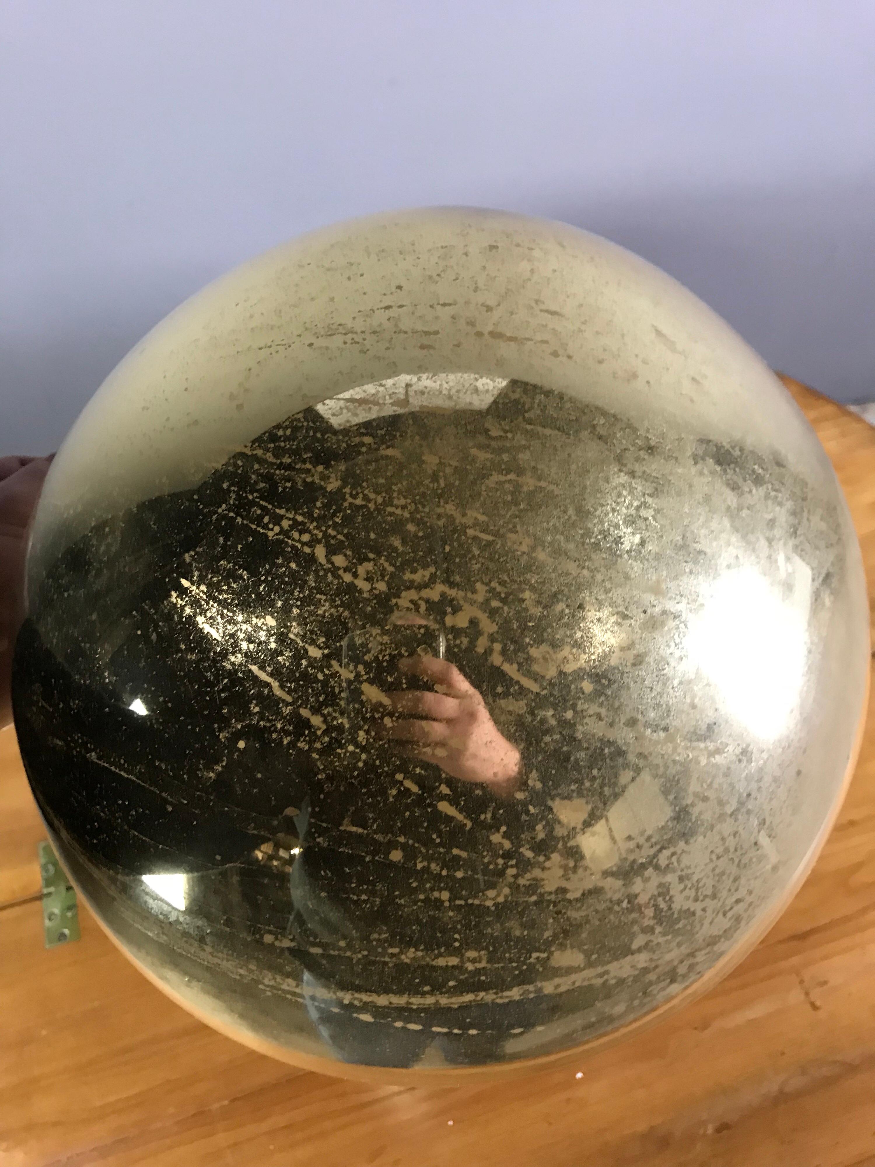 Huge Gold 19th Century Foxed Witches Ball In Fair Condition In Pease pottage, West Sussex
