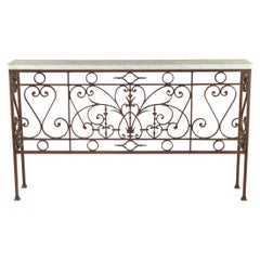 Impressive Iron and Marble Console Table