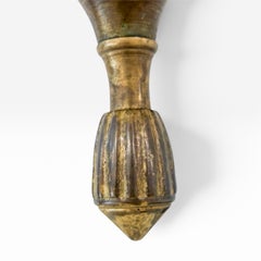 Elegant 20th Century Italian Gilt Brass Hall Lantern, Frost Shade