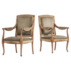 Pair of Impressive 19th Century French Giltwood Salon Armchairs