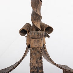 Mid Century Spanish Gilt Iron Twisted Floor Standing Lamp