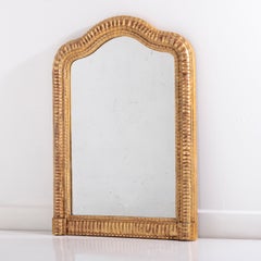 19th Century French Gilt Ripple Mirror with Extraordinary Sparkling Plate