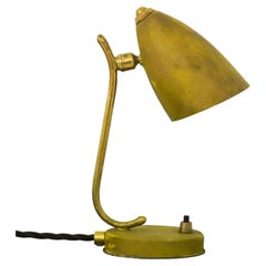 Mid-Century Yellow Tole & Brass Desk Lamp, circa 1950