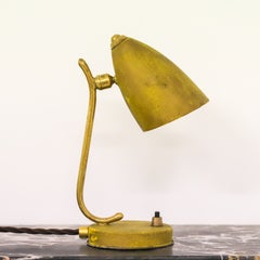 Mid-Century Yellow Tole & Brass Desk Lamp, circa 1950