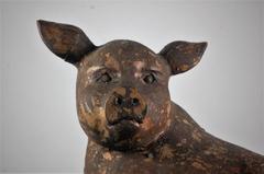 Early 20th Century Carved Wood Pig Butchers Trade Sign Papier Mâché Mold