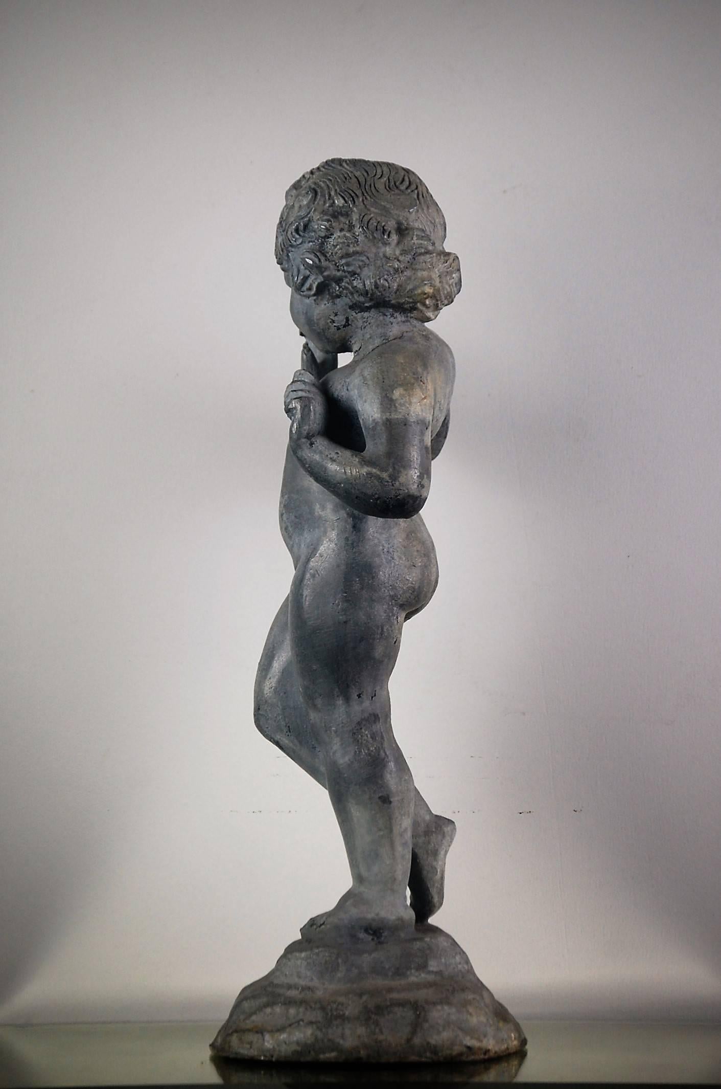 Early 20th Century Lead Cherub / Putti Statue, English 1