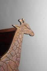 Mid-20th Century Giraffe Zoo Bench Cast Iron and Oak