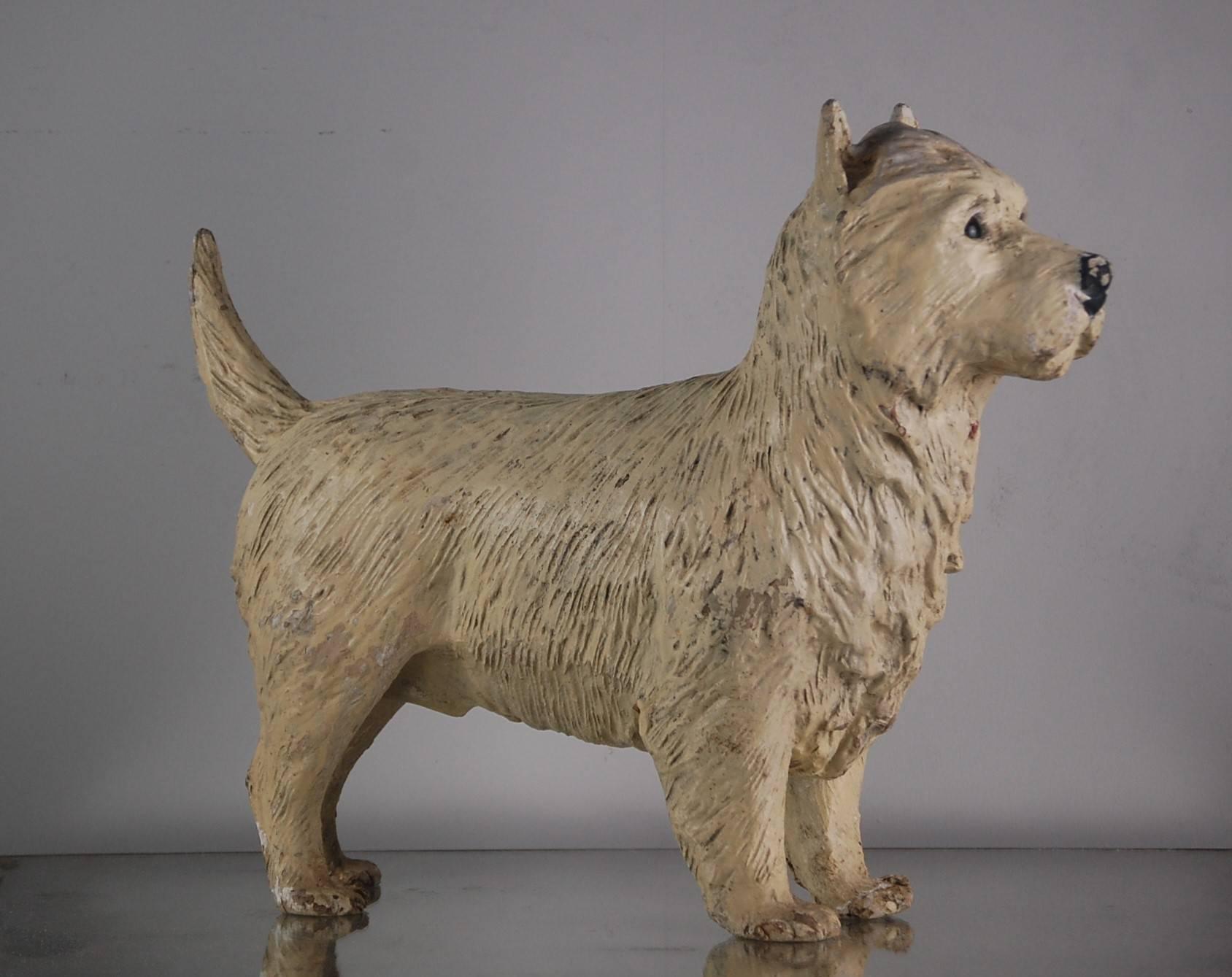 Mid-20th Century Lifesize Papier-Maiche Westie In Good Condition In Pease pottage, West Sussex