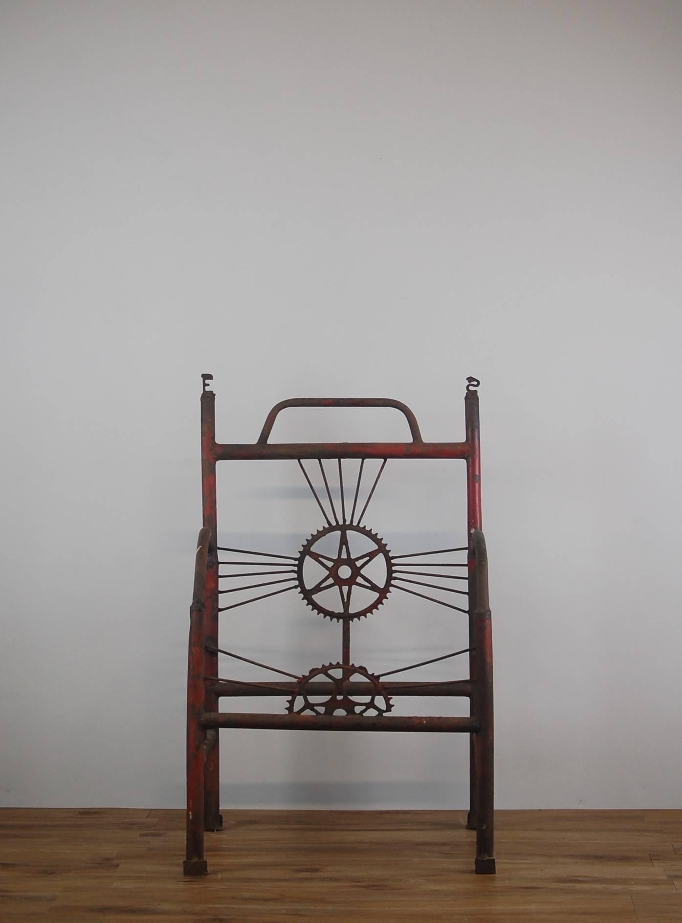 English Early 20th Century Folk Art Advertising Bicycle Chair