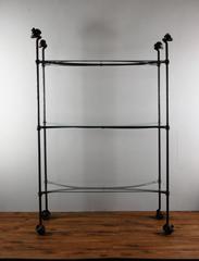 Wrought Iron and Glass Apothecary Display Shelf