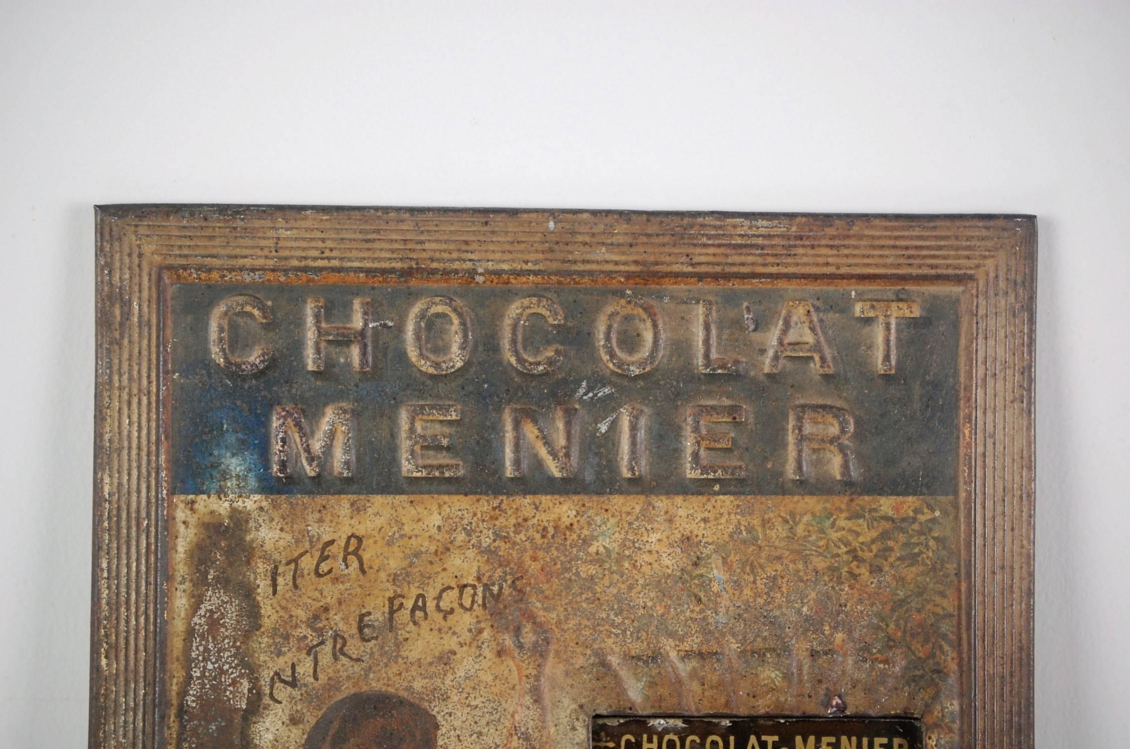 French Late 19th Century Menier Chocolat Advertising Mirror