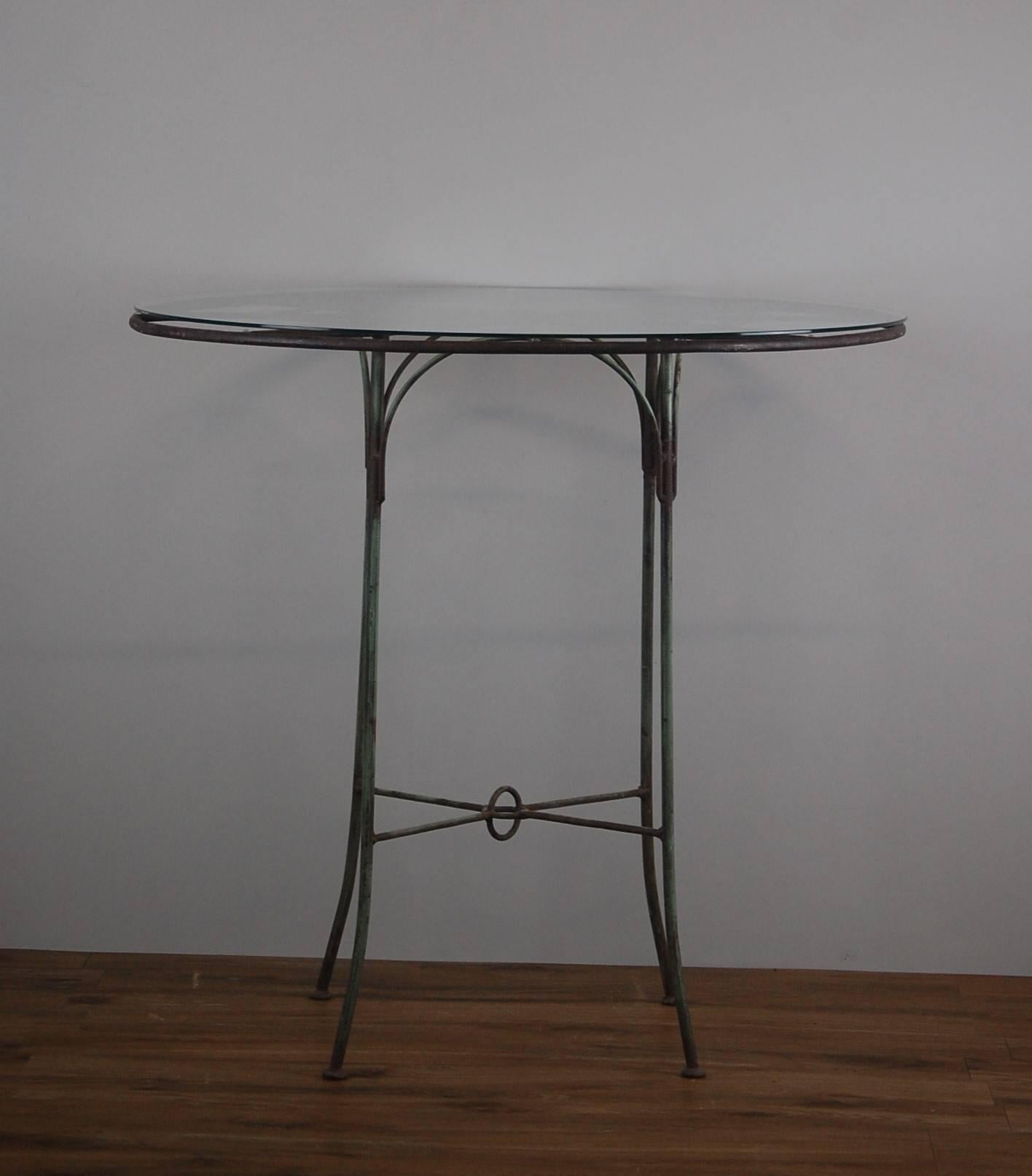 Early 20th Century Wrought Iron Spiders Web Cafe Table In Good Condition In Pease pottage, West Sussex