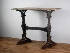 Early 20th Century English Cast Iron and Marble Table