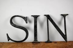 Early 20th Century Bronze Trade Sign Letters "SIN"