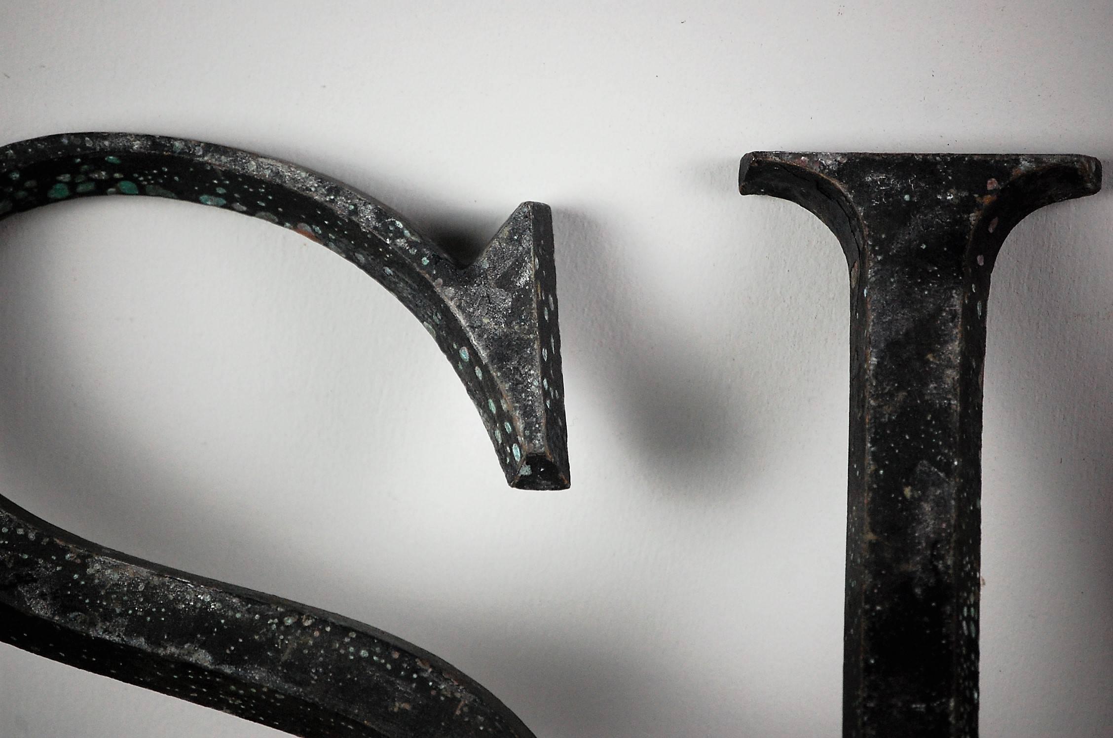 English Early 20th Century Bronze Trade Sign Letters 