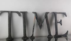 Early 20th Century Bronze Trade Sign Letters "TIME"