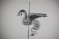 Early 20th Century French Zinc Full Bodied Wyvern or Dragon Weathervane