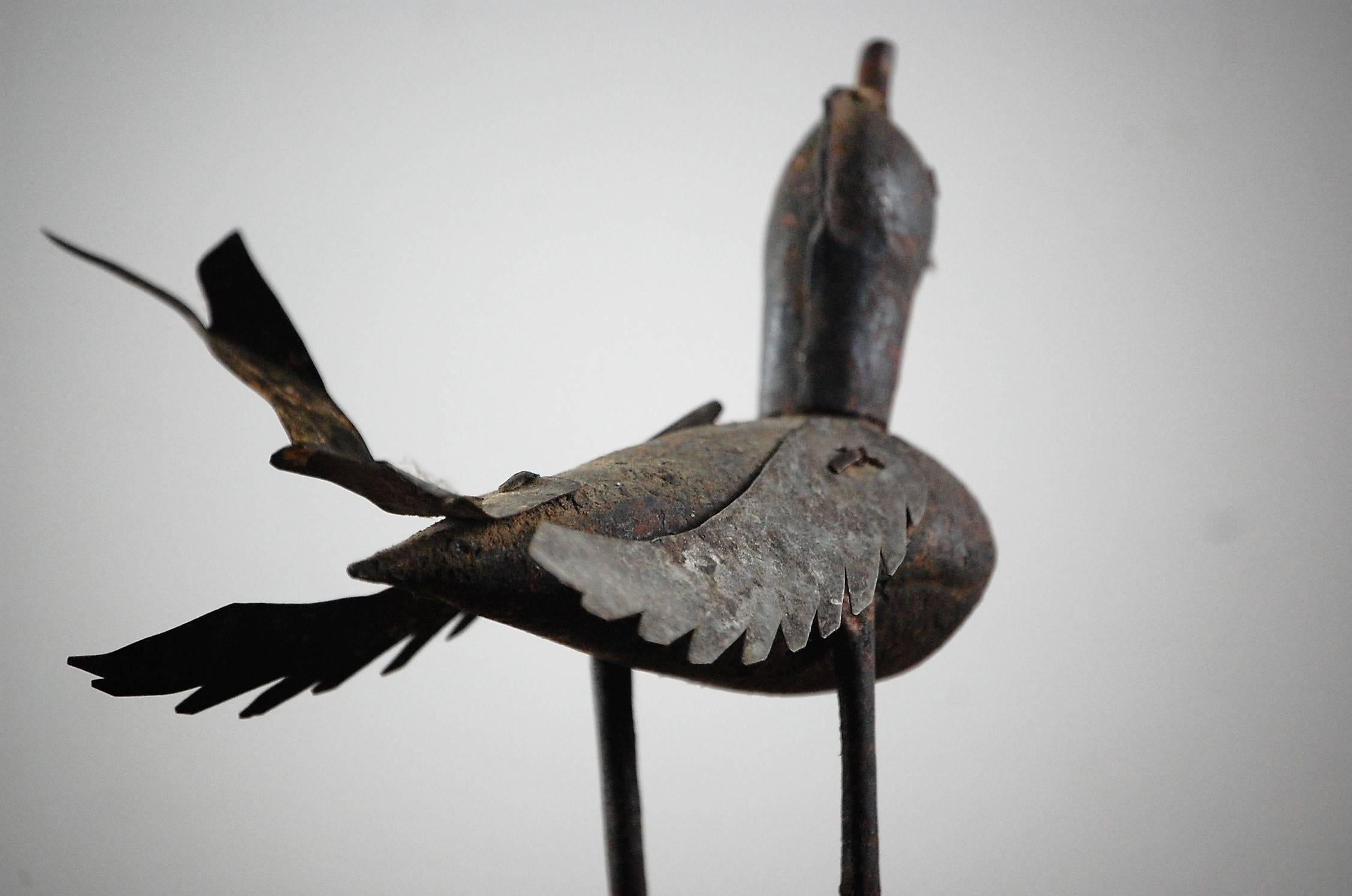 Late 19th Century Naive Bird Oil Lamp 2