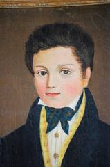 Late 19th Century Oil on Canvas Naive Portrait